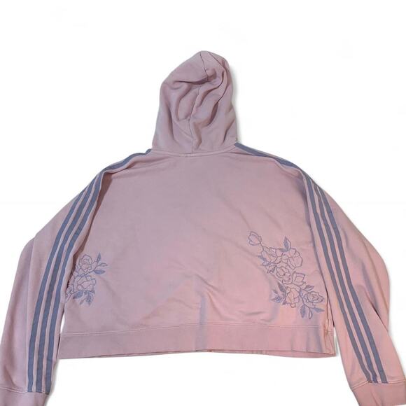Adidas Purple Hoodie with unique embroidered flower design size Large - Picture 6 of 7